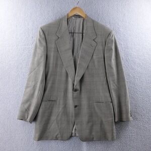 CANALI MILANO Wool Blazer Jacket Men 56 L Light Brown Plaid Made in Italy